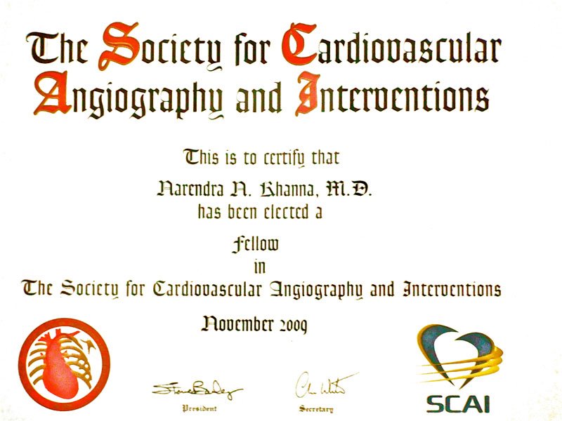 Certificate 1 - Dr. N. N. Khanna
