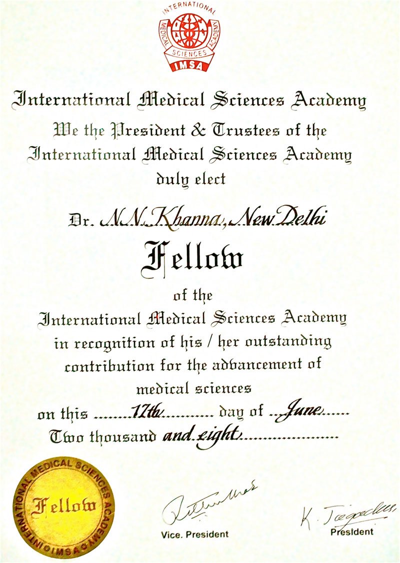 Certificate 2 - Dr. N. N. Khanna