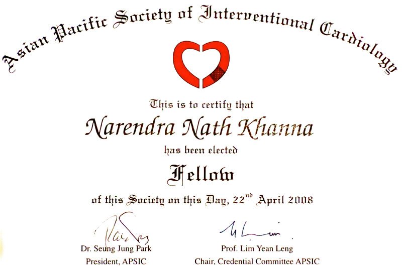 Certificate 6 - Dr. N. N. Khanna